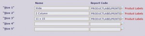 Product Format Label Options